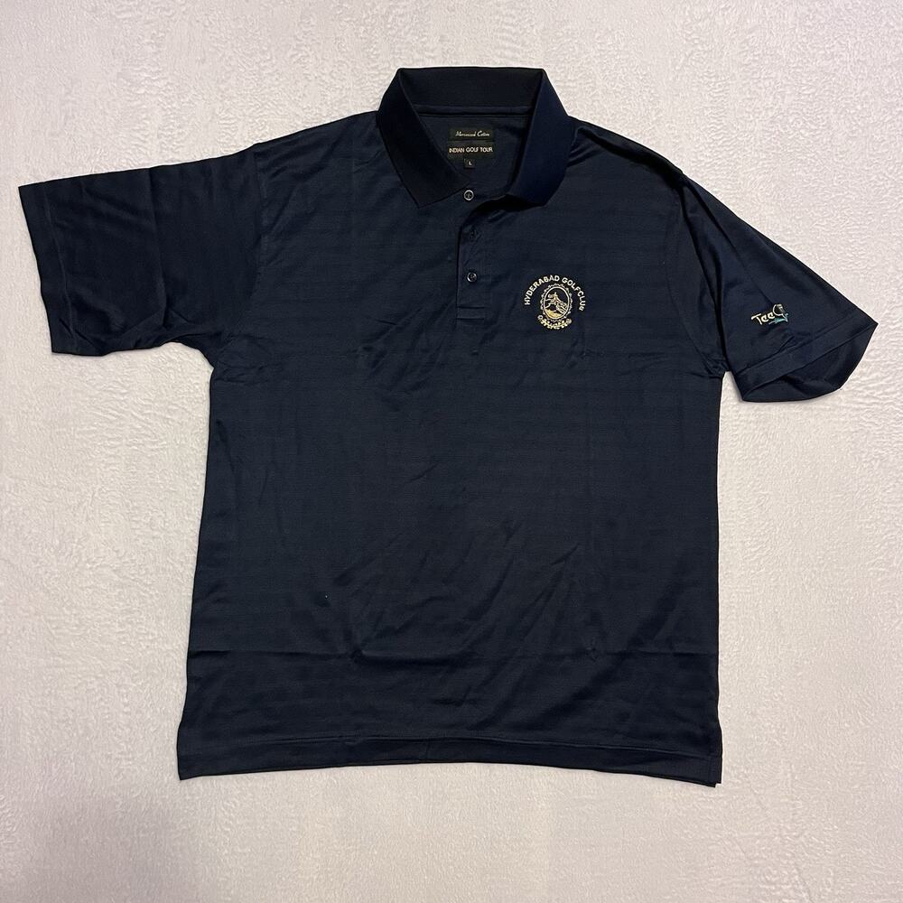 Hyderabad Golf Club Indian Golf Tour Black Polo Large Polyester